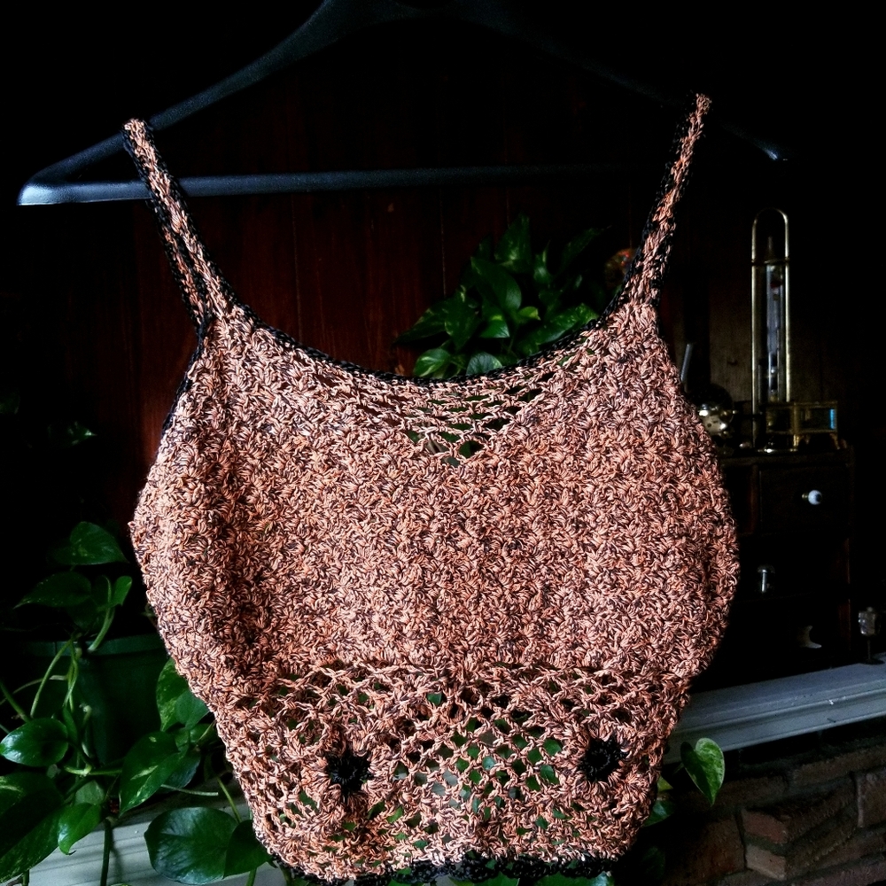 Handmade adjustable crochet crop top